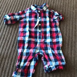 Plaid baby one piece